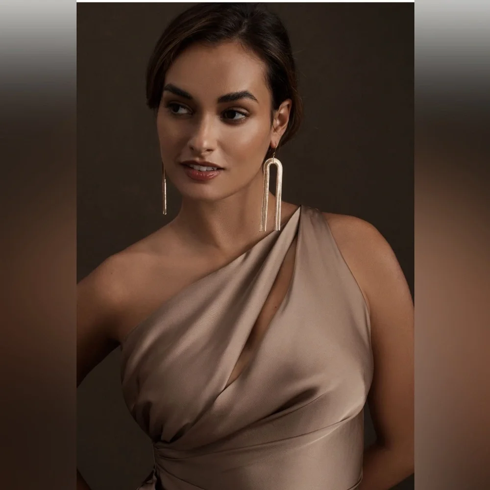 BHLDN midi Dress x Carly Cushnie by sold by Anthropologie Color:Bronze Size 10 - Picture 3 of 5